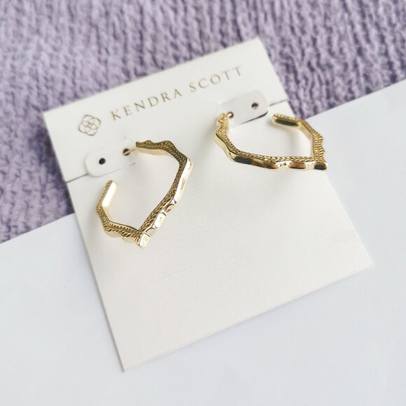 Kendra Scott Miku Gold Hoop Earrings - Picture 2 of 4